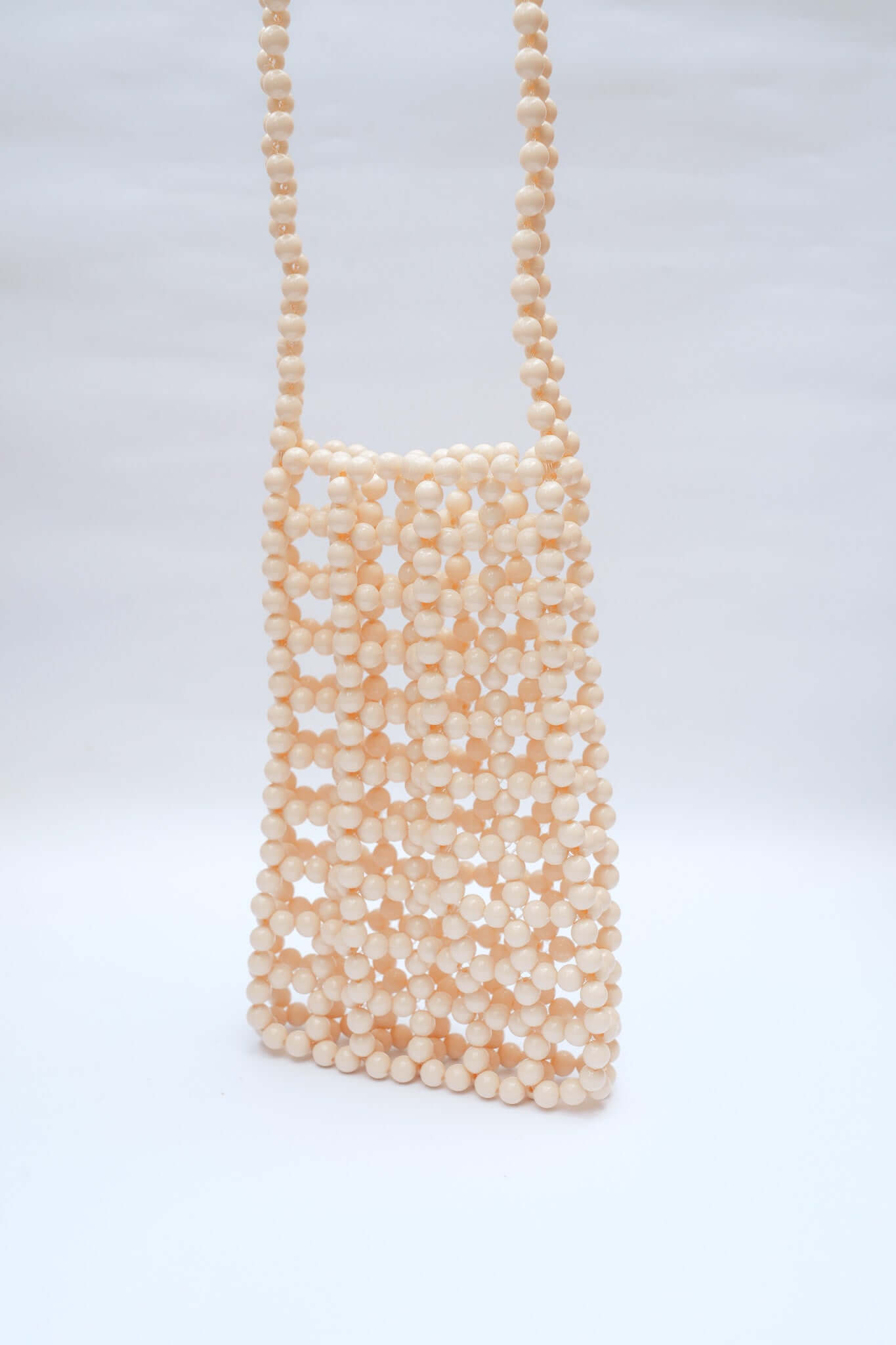 BEADED PHONE BAG - CREAM