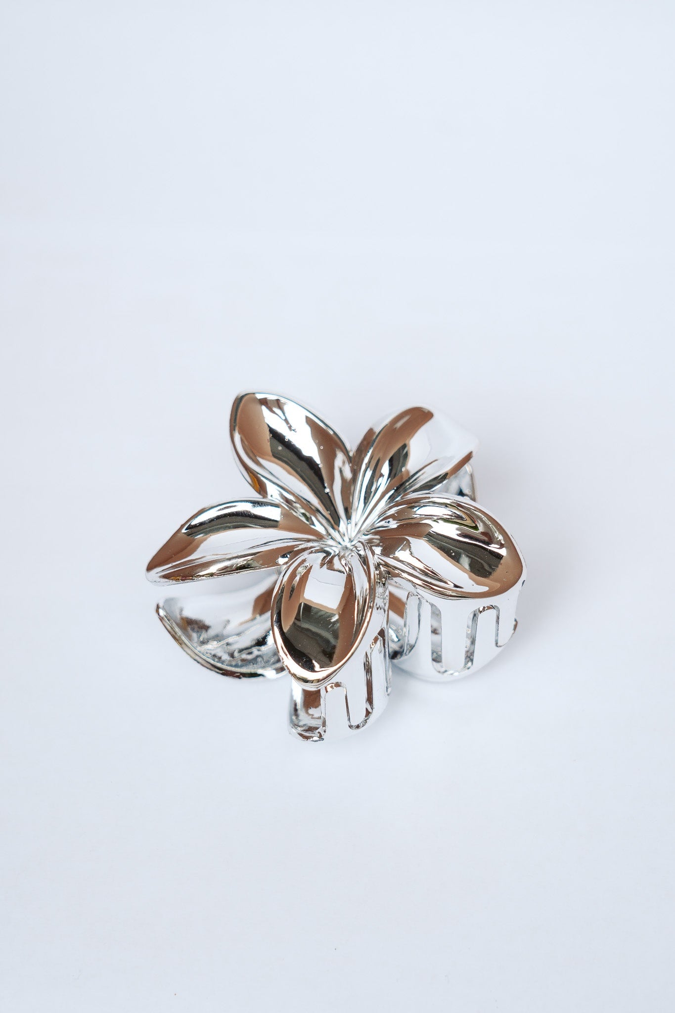 FRANGIPANI HAIR CLIPS - SILVER