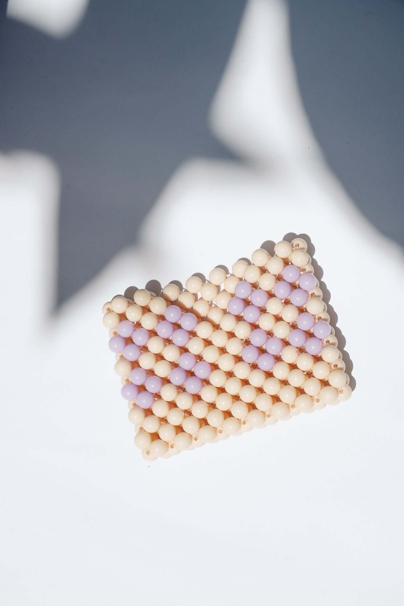 BEADED CARD HOLDER - CREAM/LILAC by HIBISCUS THE LABEL - Shop at Black Salt Co