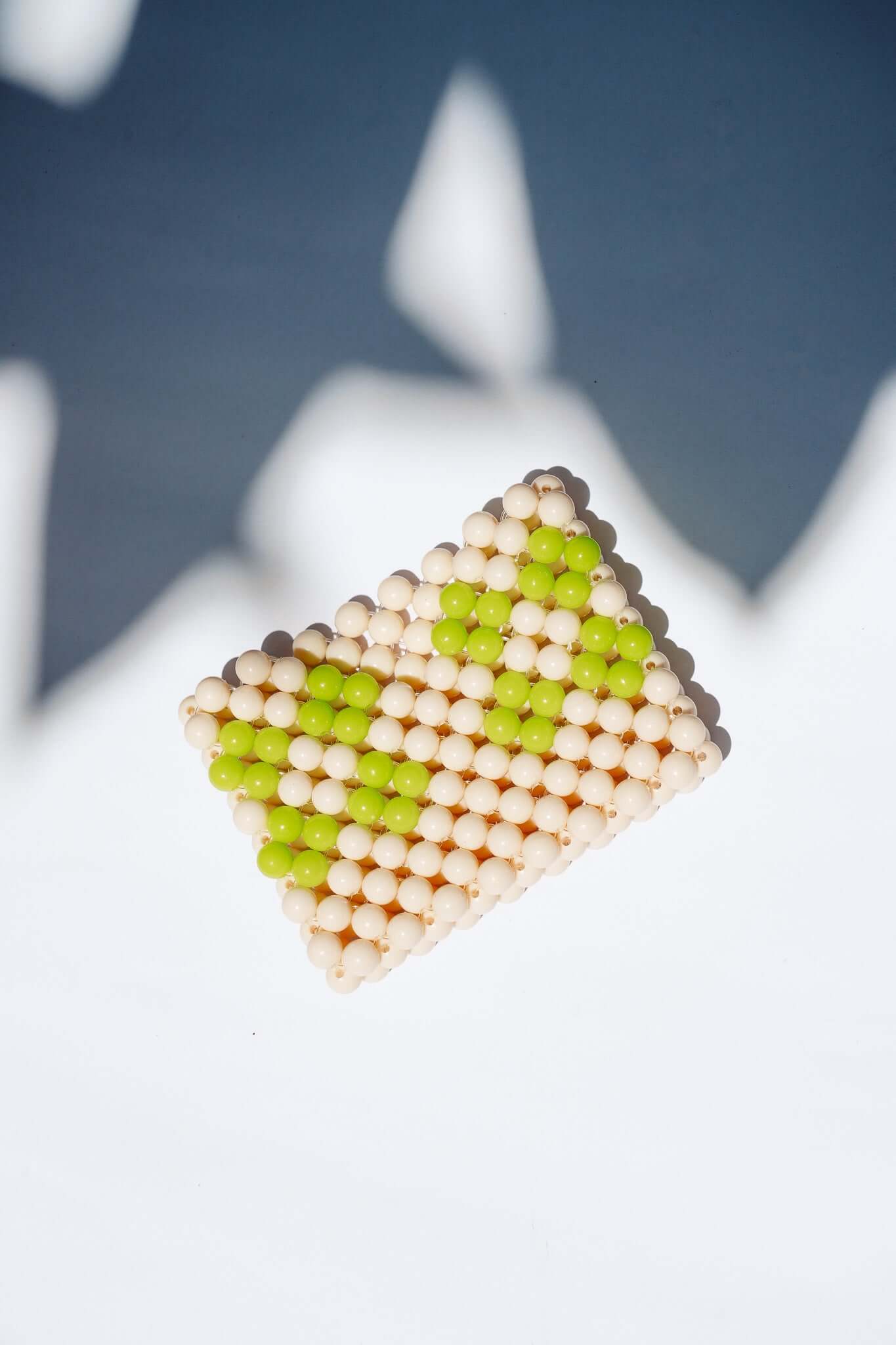 BEADED CARD HOLDER - CREAM/LIME - HIBISCUS THE LABEL - Black Salt Co