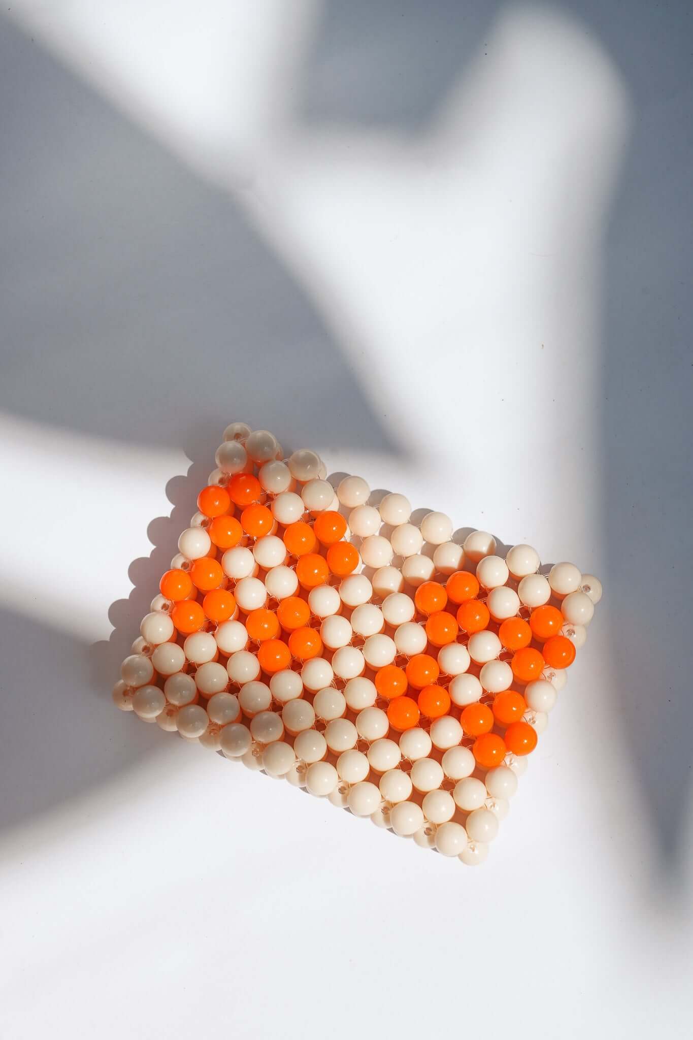 BEADED CARD HOLDER - CREAM/ORANGE - HIBISCUS THE LABEL - Black Salt Co