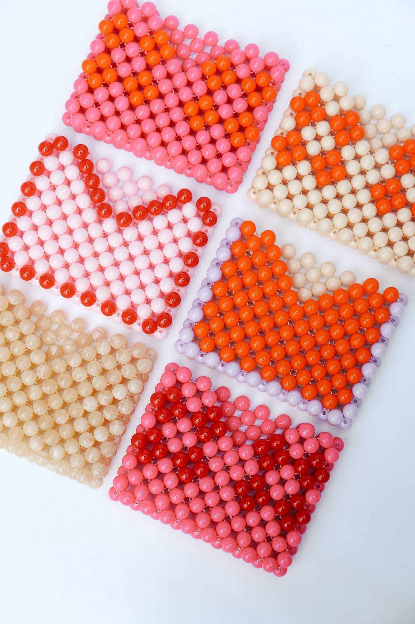 BEADED CARD HOLDER - CREAM/ORANGE by HIBISCUS THE LABEL - Shop at Black Salt Co