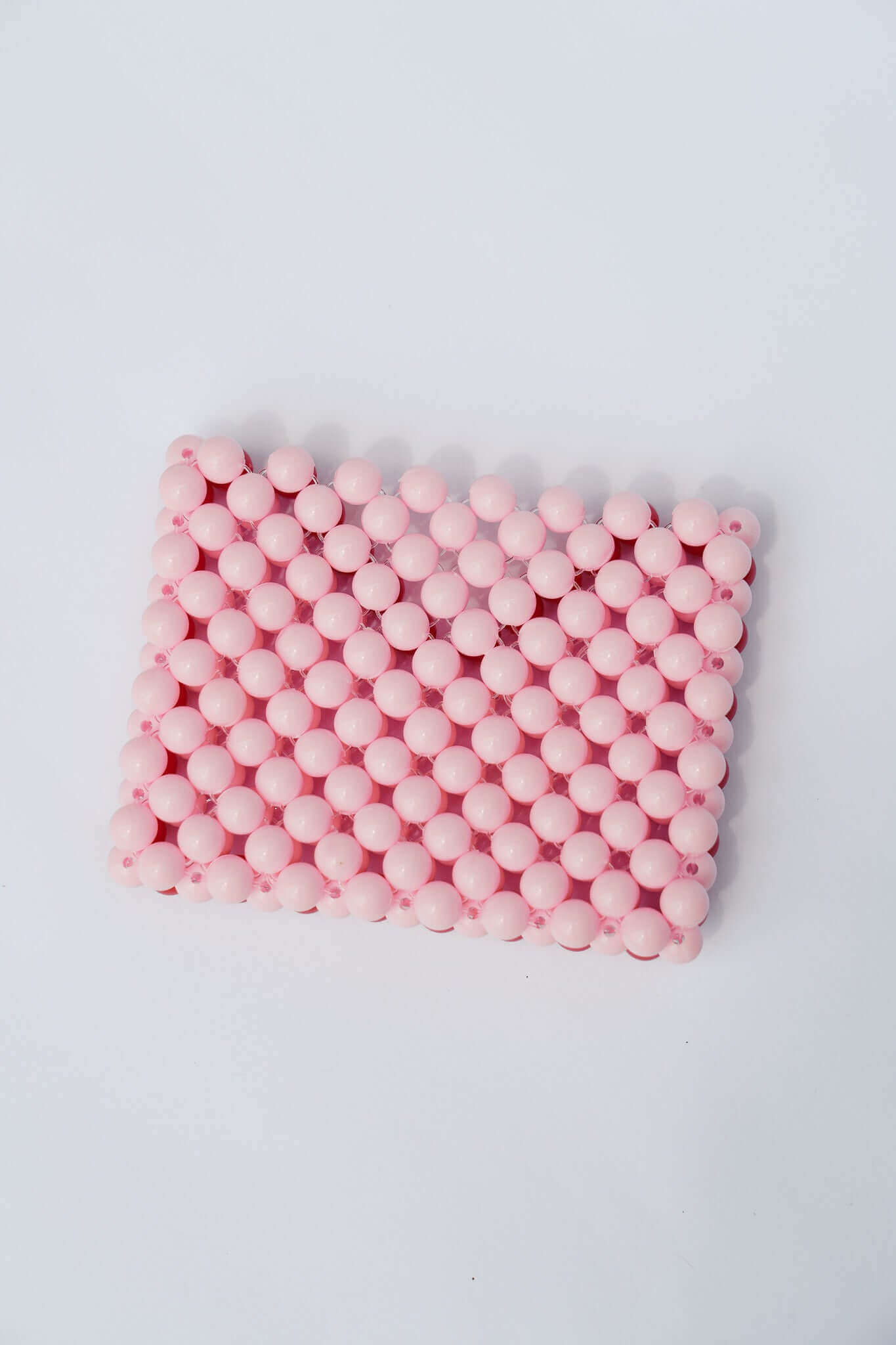 BEADED CARD HOLDER - PASTEL PINK/RED by HIBISCUS THE LABEL - Shop at Black Salt Co