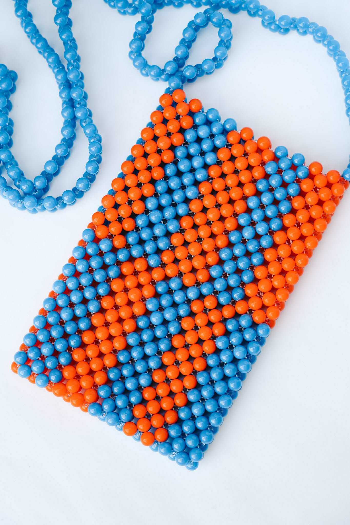 BEADED PHONE BAG - BLUE/ORANGE by HIBISCUS THE LABEL - Shop at Black Salt Co