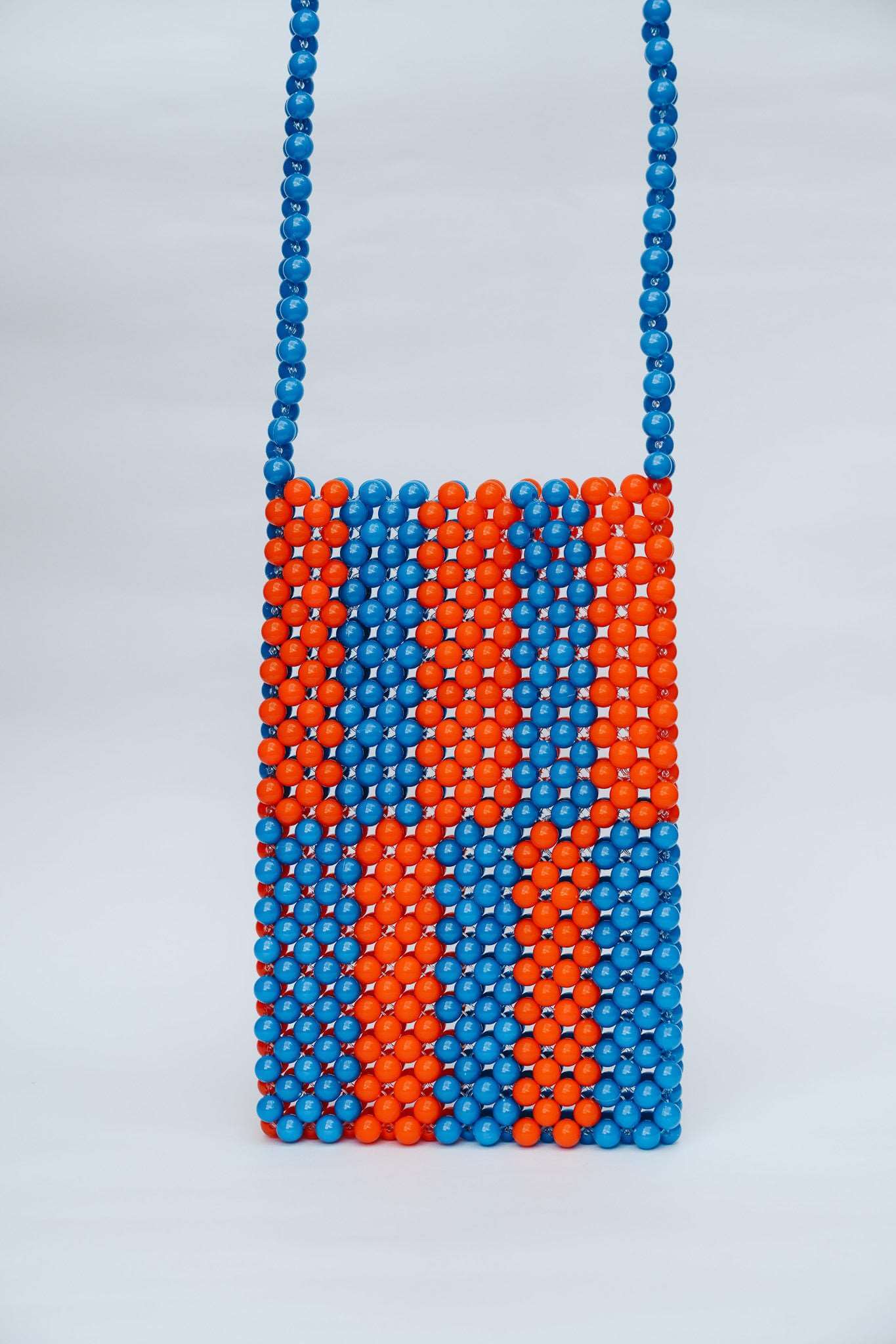 BEADED PHONE BAG - BLUE/ORANGE - HIBISCUS THE LABEL - Black Salt Co