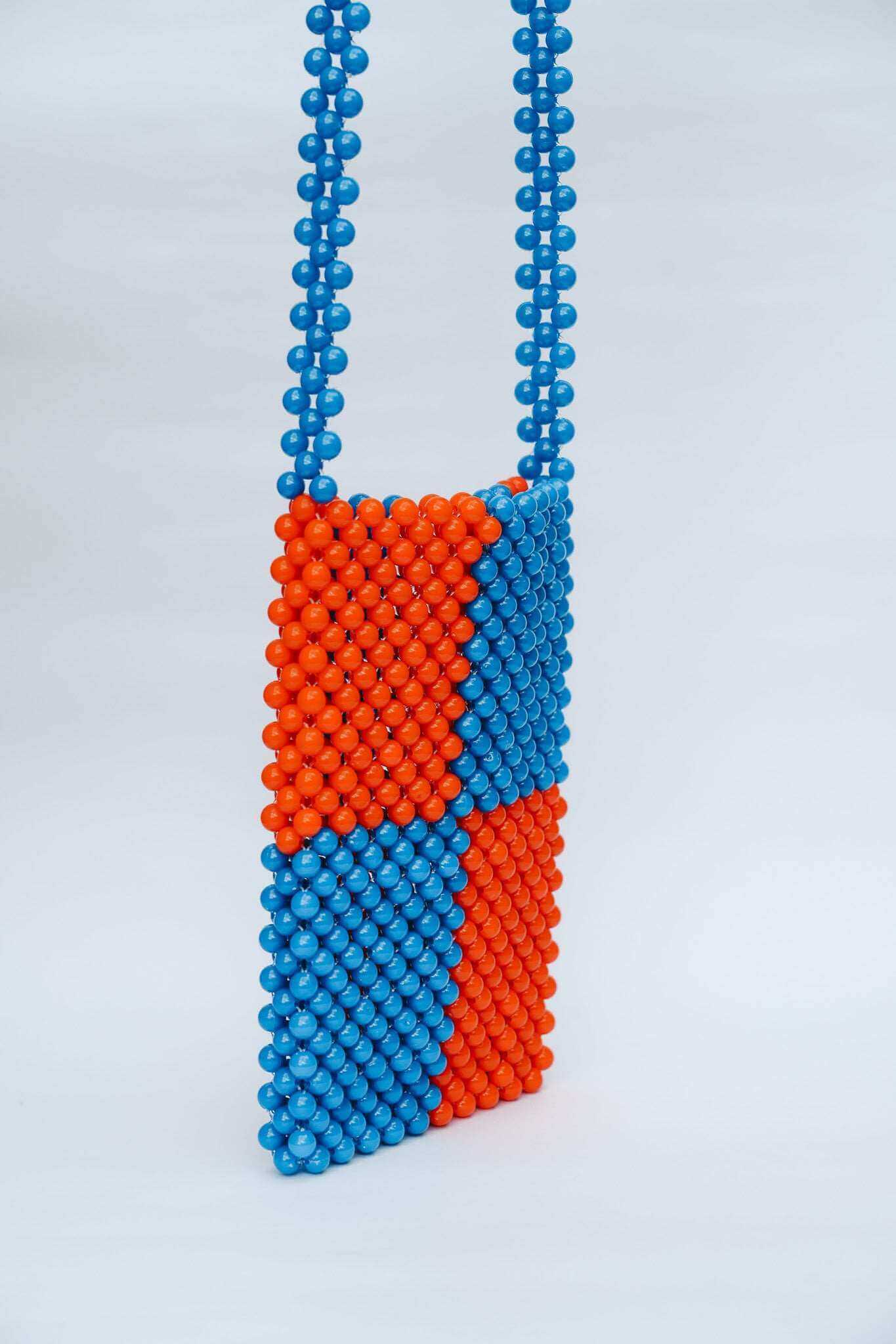 BEADED PHONE BAG - BLUE/ORANGE by HIBISCUS THE LABEL - Shop at Black Salt Co