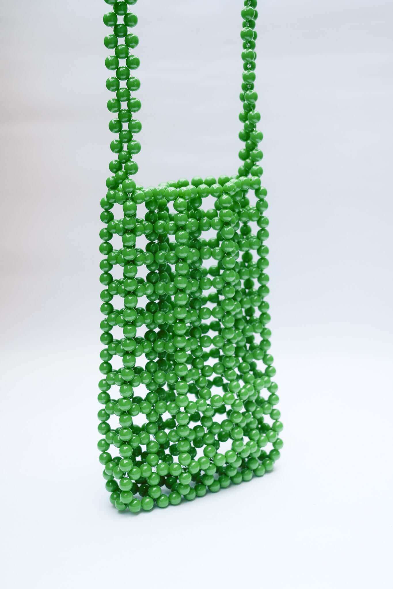 BEADED PHONE BAG - GREEN by HIBISCUS THE LABEL - Shop at Black Salt Co