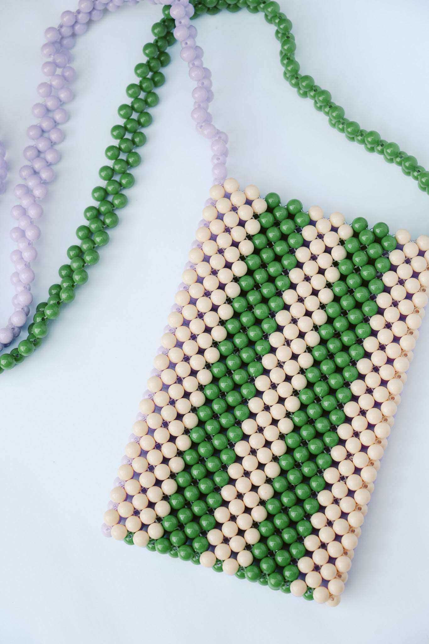 BEADED PHONE BAG - PURPLE/GREEN/CREAM by HIBISCUS THE LABEL - Shop at Black Salt Co