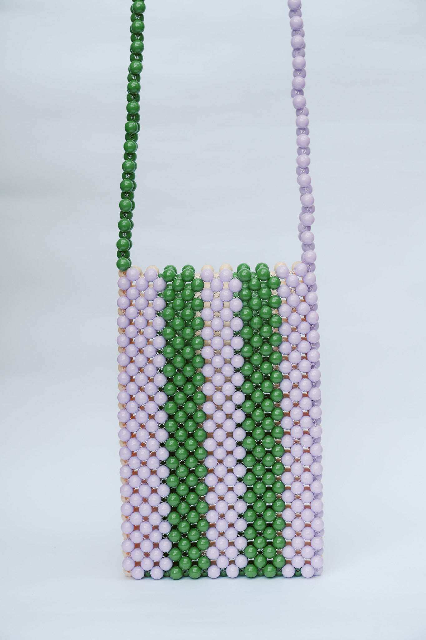 BEADED PHONE BAG - PURPLE/GREEN/CREAM by HIBISCUS THE LABEL - Shop at Black Salt Co