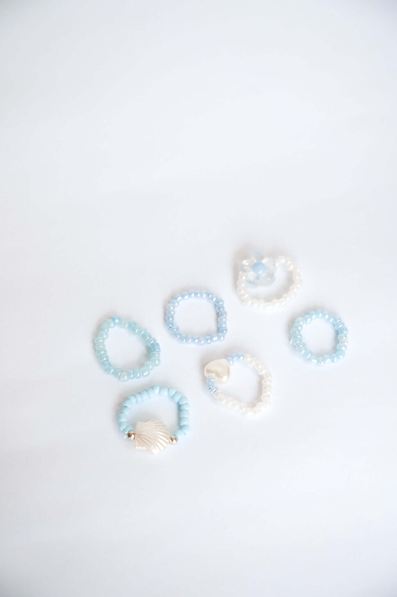 BEADED RINGS - BABY BLUE by Black Salt Co Sale - Shop at Black Salt Co