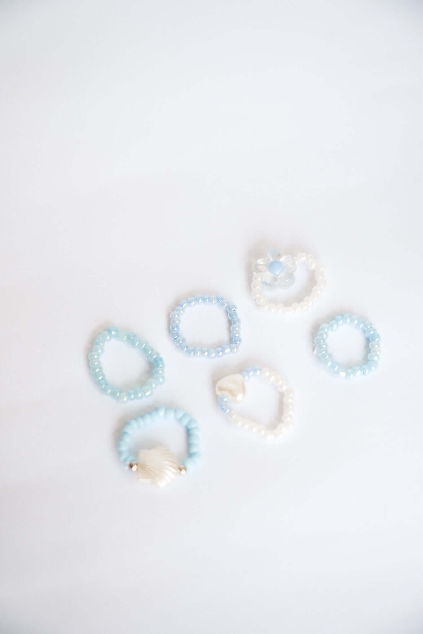 BEADED RINGS - BABY BLUE by Black Salt Co Sale - Shop at Black Salt Co