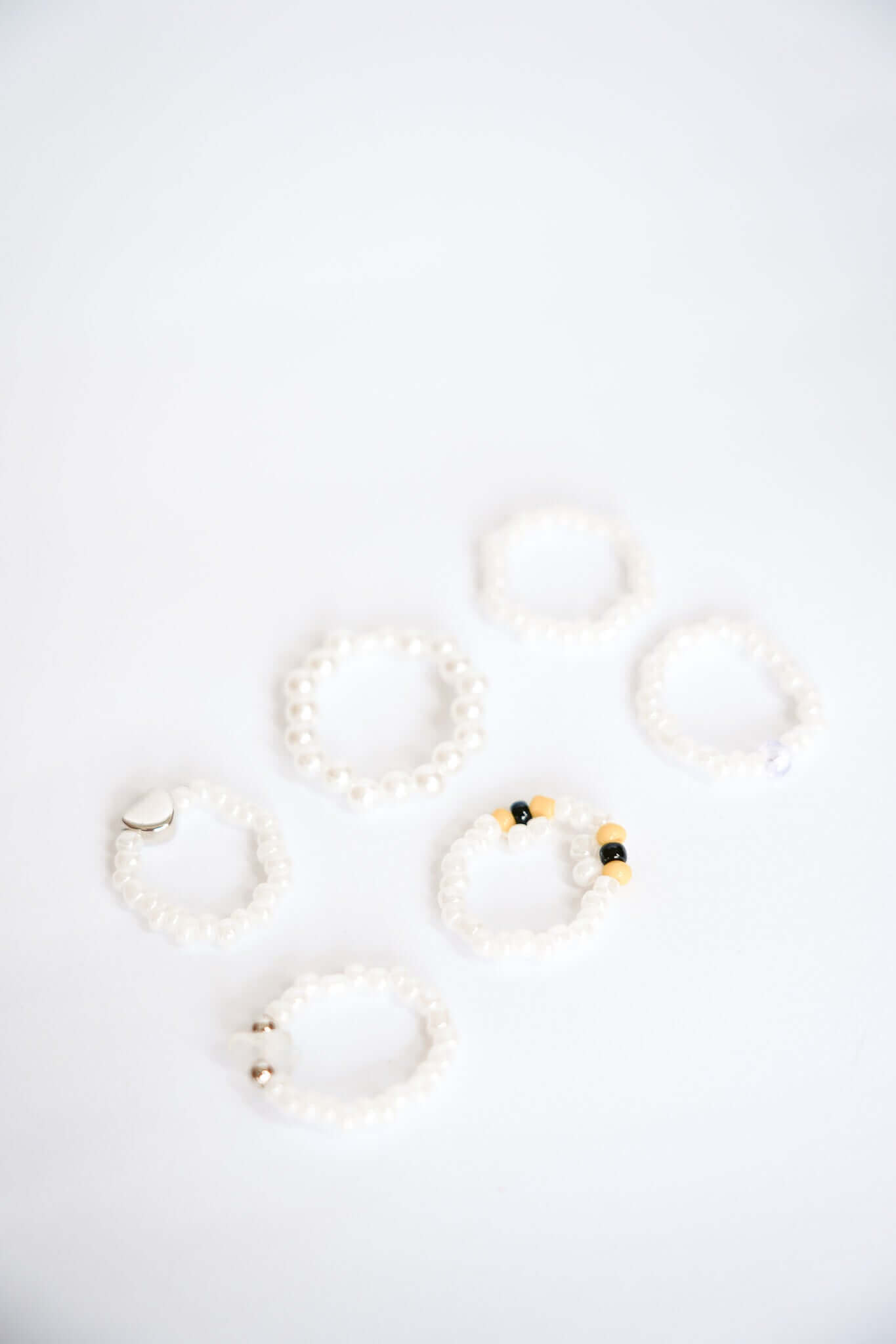 BEADED RINGS - WHITE by Black Salt Co Sale - Shop at Black Salt Co