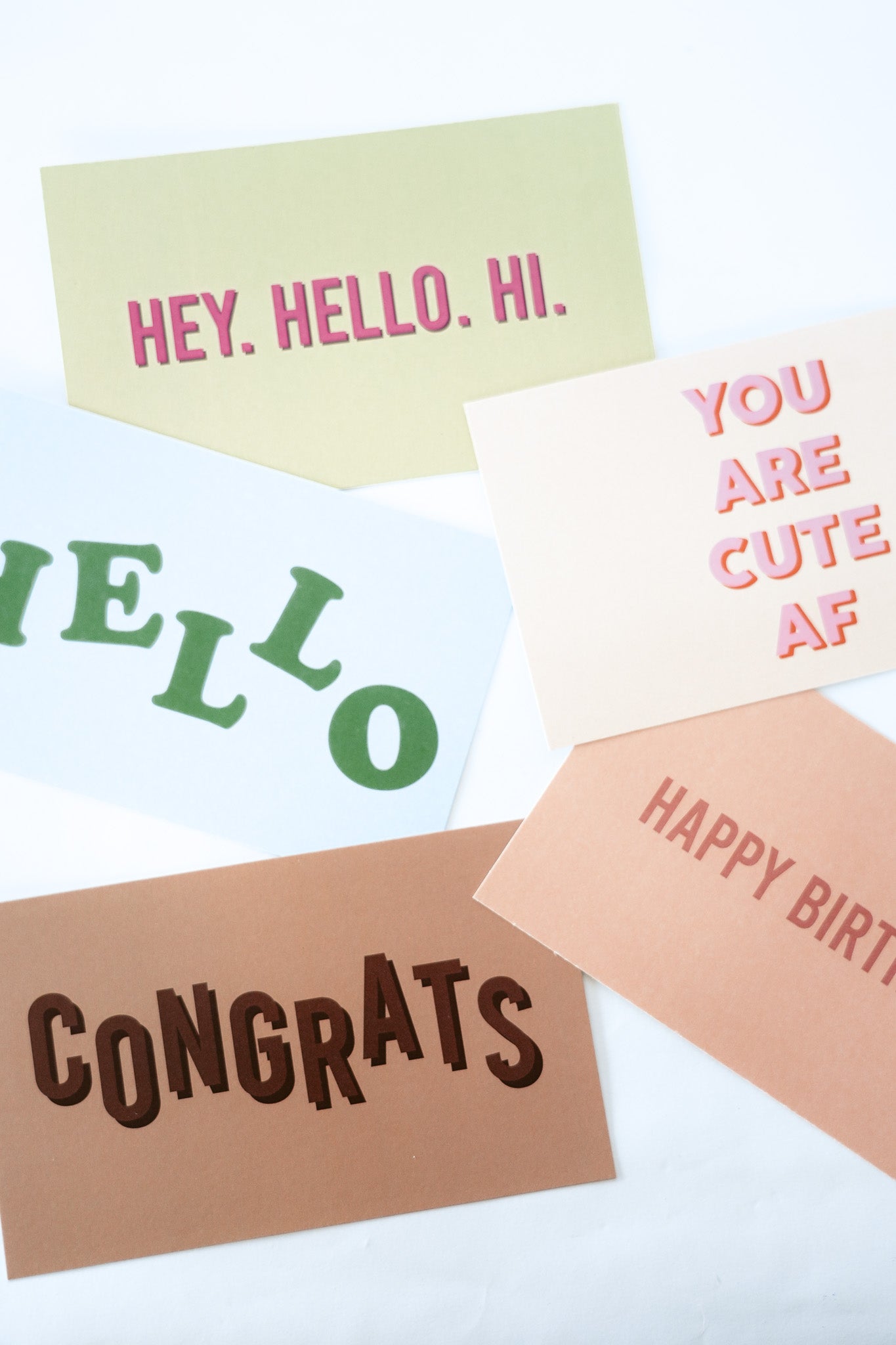 NOTE GREETING CARD - HEY HELLO HI by HIBISCUS THE LABEL Designer Homewares Furniture Australia