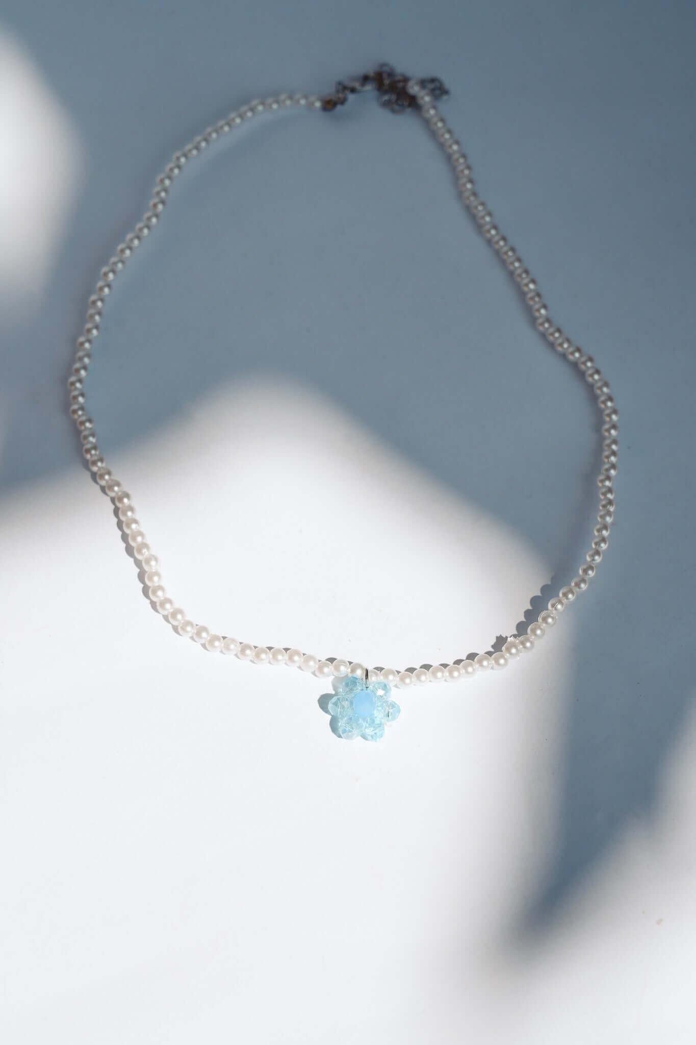 THE BEADED FLOWER NECKLACE Color: Blue by HIBISCUS THE LABEL Designer Homewares Furniture Australia