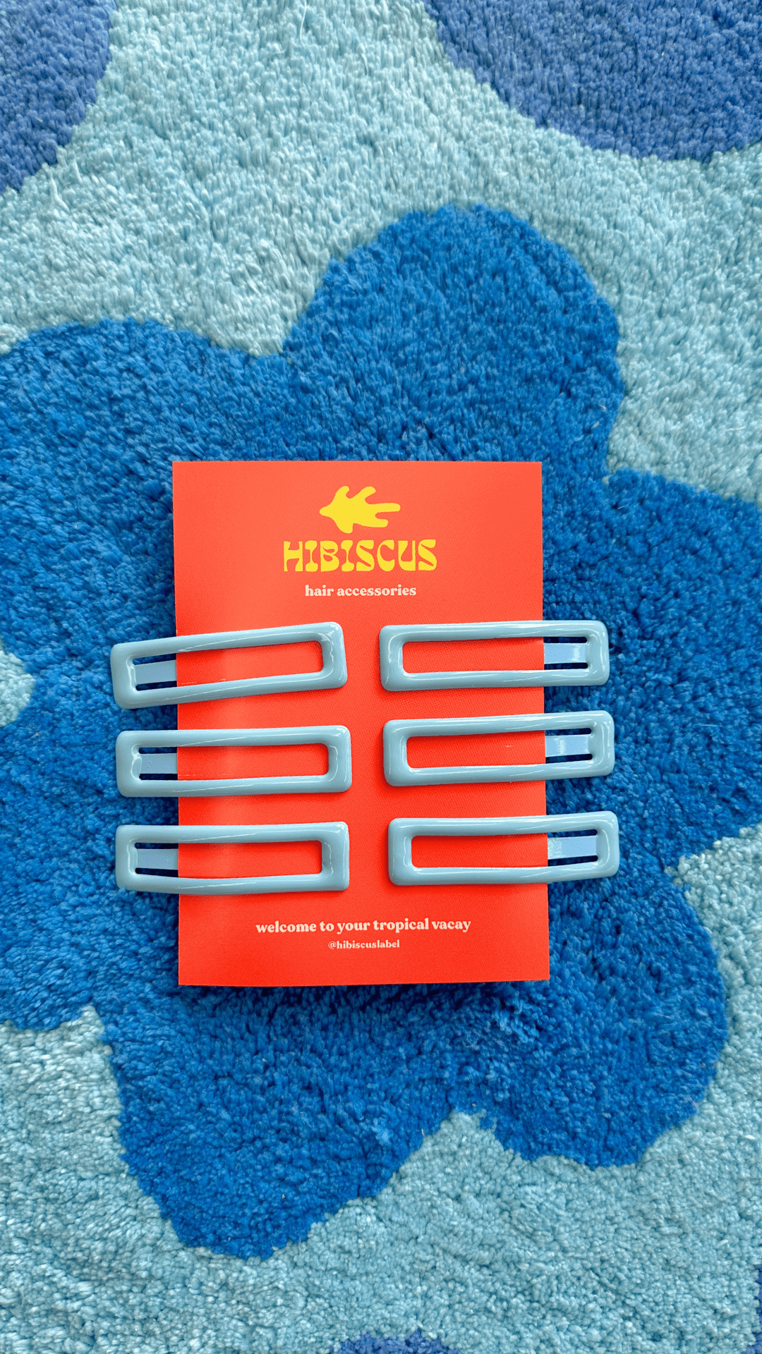 THE ISLAND RECTANGLE HAIR CLIPS - BLUE PACK