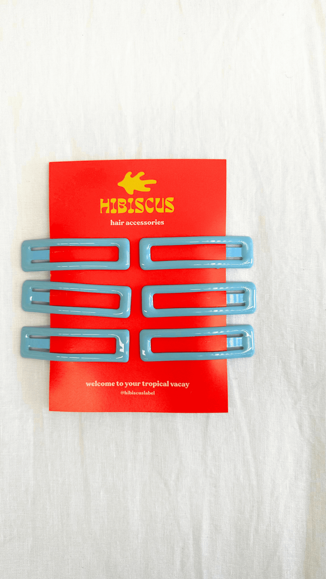 THE ISLAND RECTANGLE HAIR CLIPS - BLUE PACK