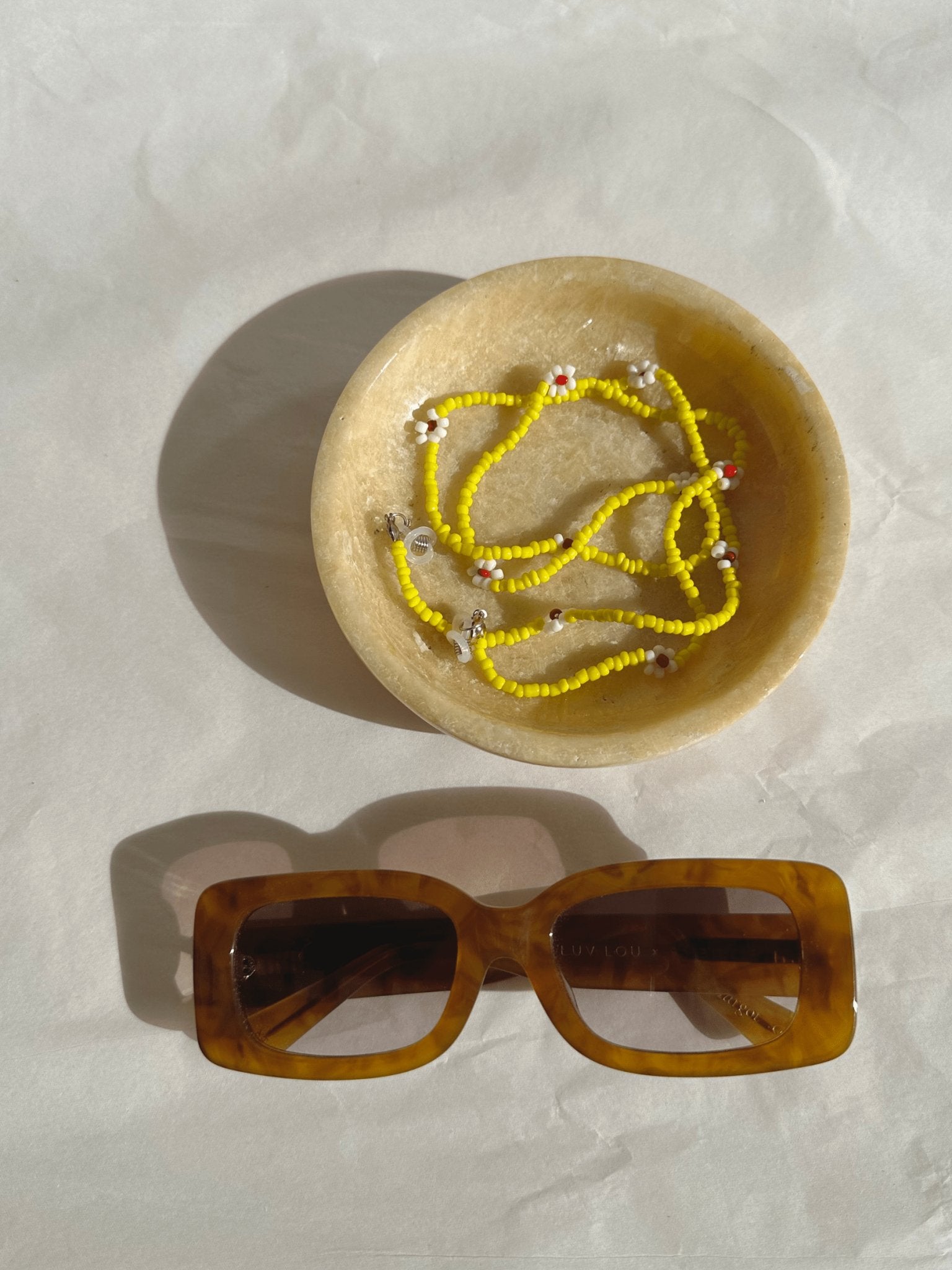 THE VACAY SUNGLASS CHAIN - YELLOW BLOOM Yellow Bloom: Yellow Bloom by HIBISCUS THE LABEL Designer Homewares Furniture Australia